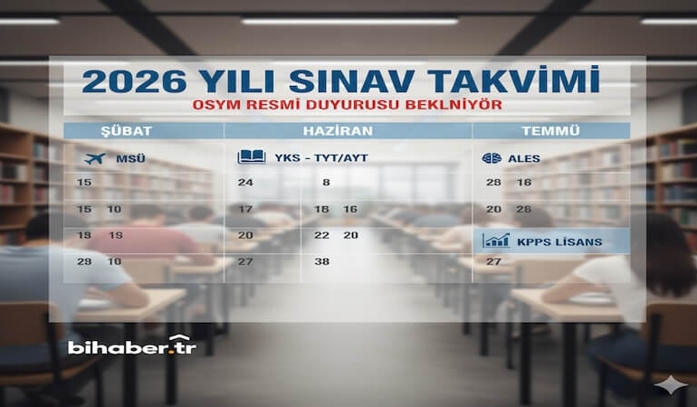 2026 Yılı Sınav Takvimi