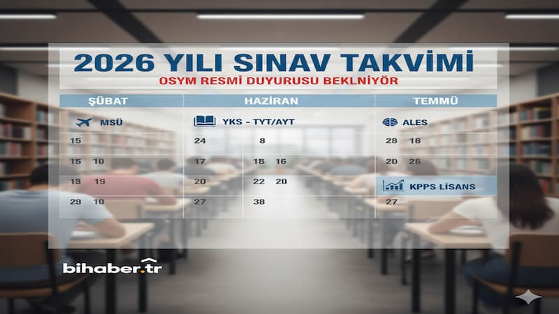 2026 Yılı Sınav Takvimi