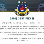 WePlay, Türk Eğitim Derneği (TED) İle El Ele Vererek 86 Öğrencinin Hayallerine Destek Oluyor