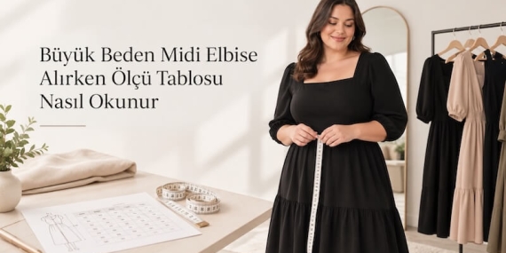 Büyük Beden Midi Elbise Alırken Ölçü Tablosu Nasıl Okunur